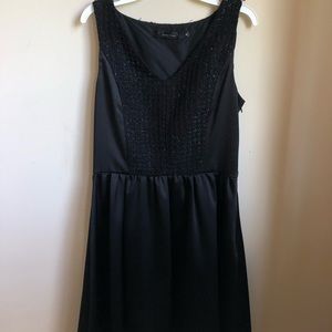 Eric & Lani Black Sparkle Satin Dress